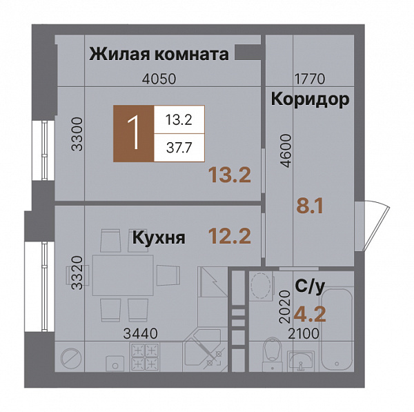 Планировка 1-комнатной квартиры